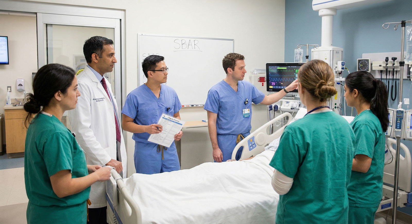 Interdisciplinary medical team working together during hospital crisis - Stress Management for Essential Stress Management Te