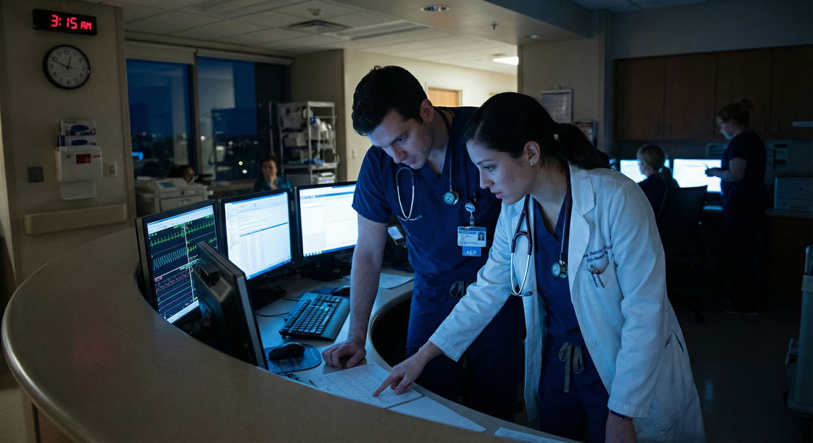 Resident physicians on call reviewing patient charts - Residency for Mastering Residency Work Hours: Balancing Training and W