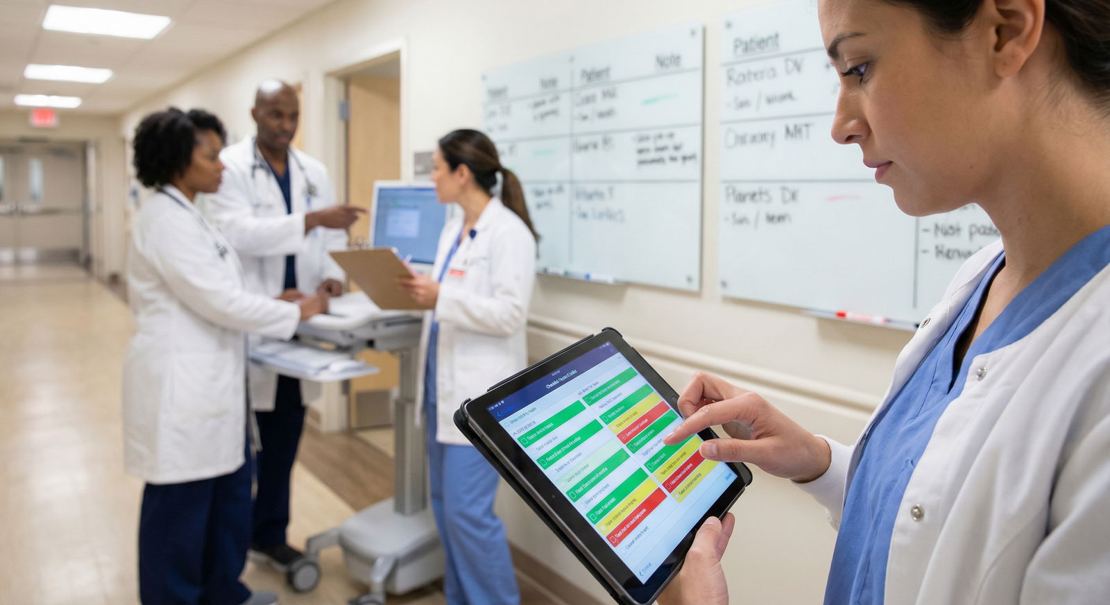 Resident using prioritization techniques during hospital rounds - Residency for Master Prioritization in Residency: Effective