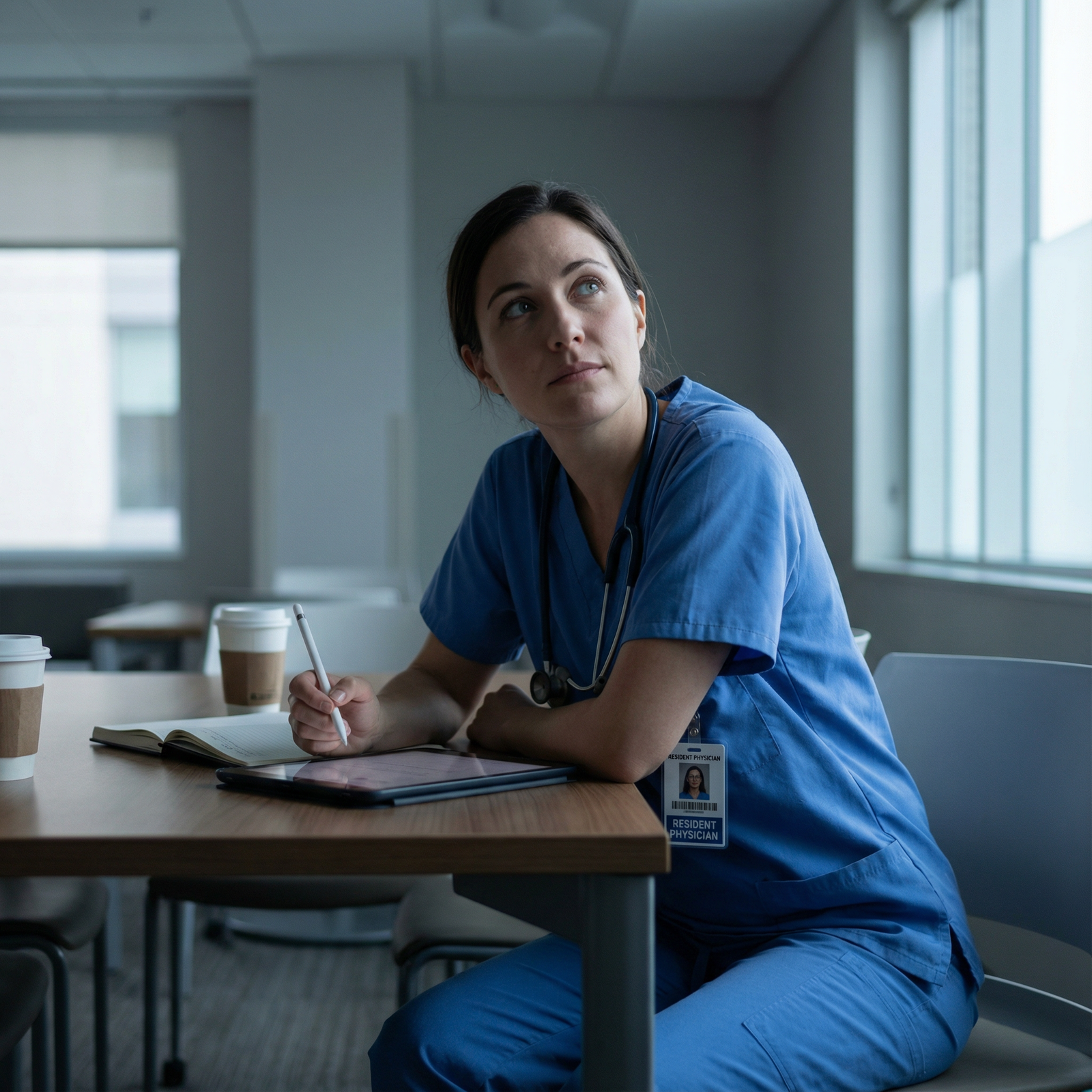 Resident reflecting on communication and preparing for patient discussion - Communication Skills for Mastering Communication