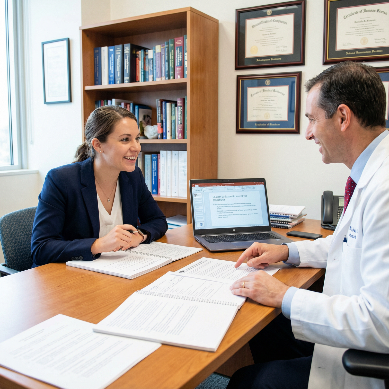 Medical student practicing behavioral interview responses with mentor Medical student practicing behavioral interview responses with mentor - Interview Tips for Mastering Confidence: Essential Ti