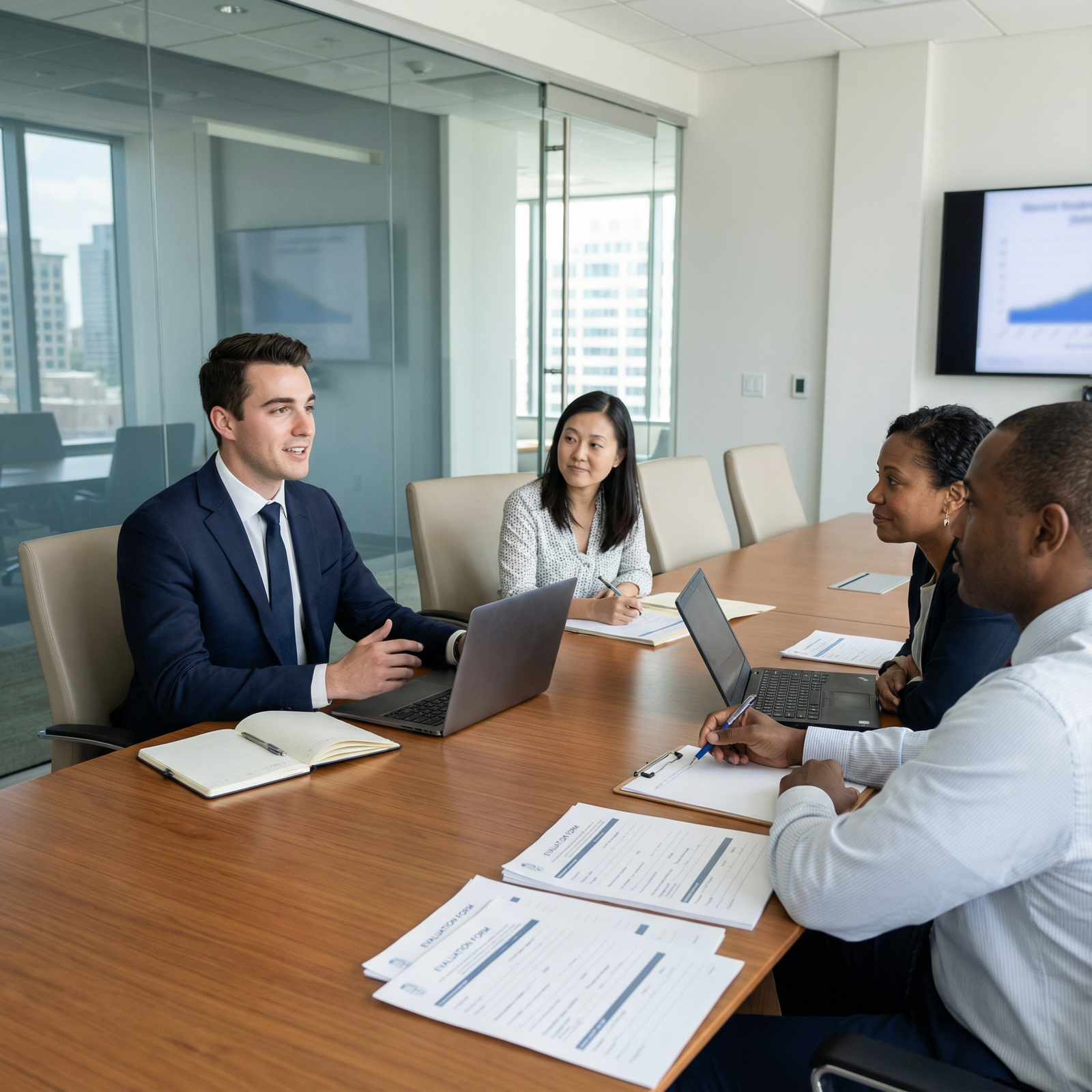 Residency applicant in behavioral interview with program director panel - Job Interview Tips for Mastering Behavioral Intervi