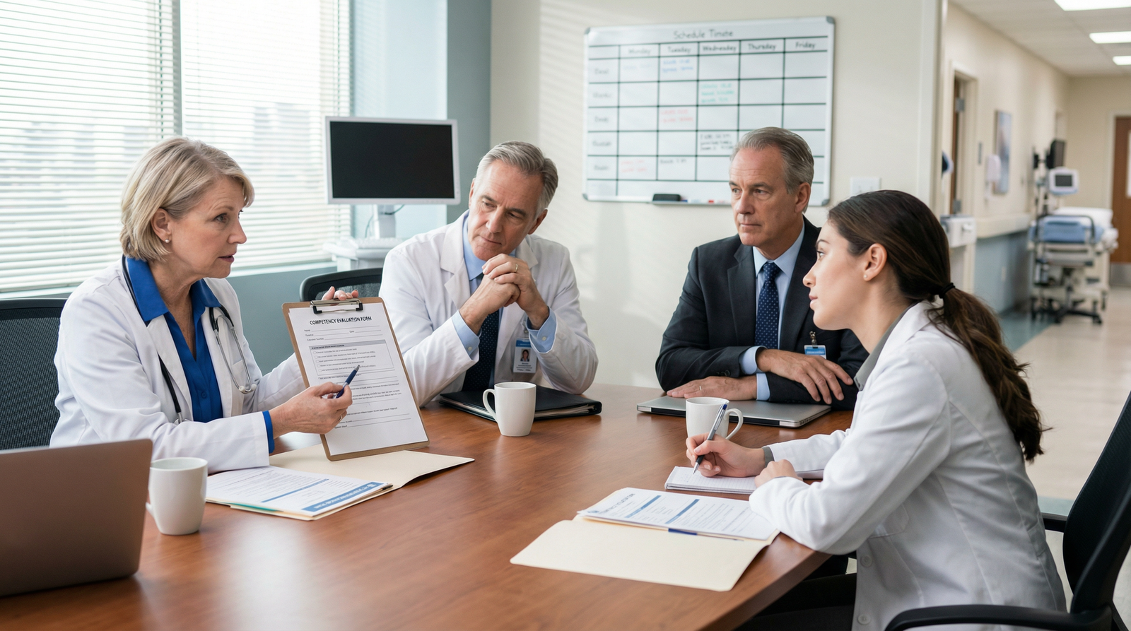 Panel interview discussing behavioral competencies with medical resident Panel interview discussing behavioral competencies with medical resident - Behavioral Interviews for Mastering Behavioral Int