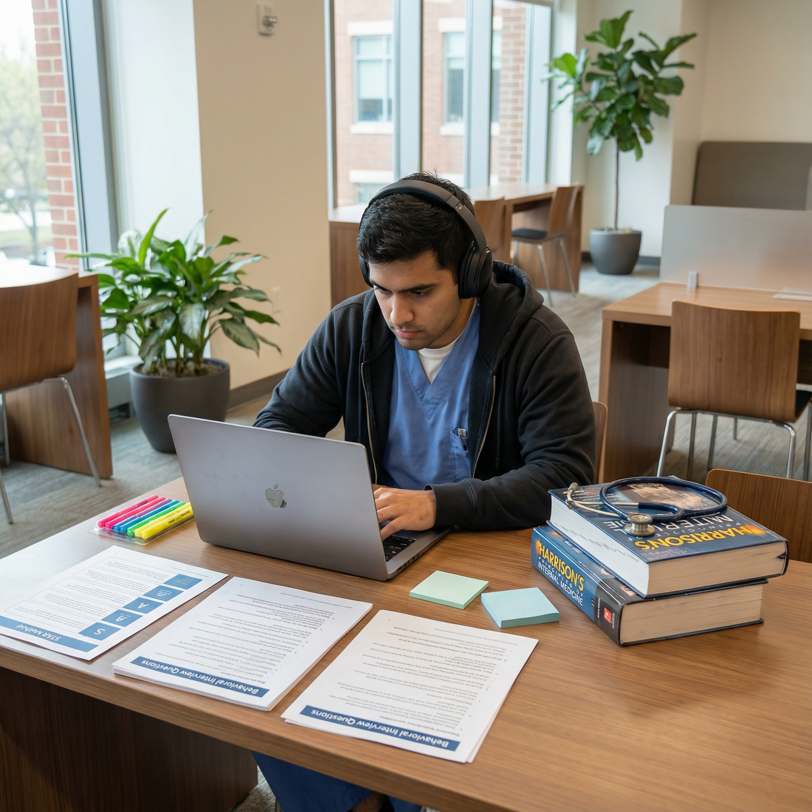 Medical student practicing STAR method responses for residency interviews Medical student practicing STAR method responses for residency interviews - Behavioral Interviews for Mastering the STAR Meth