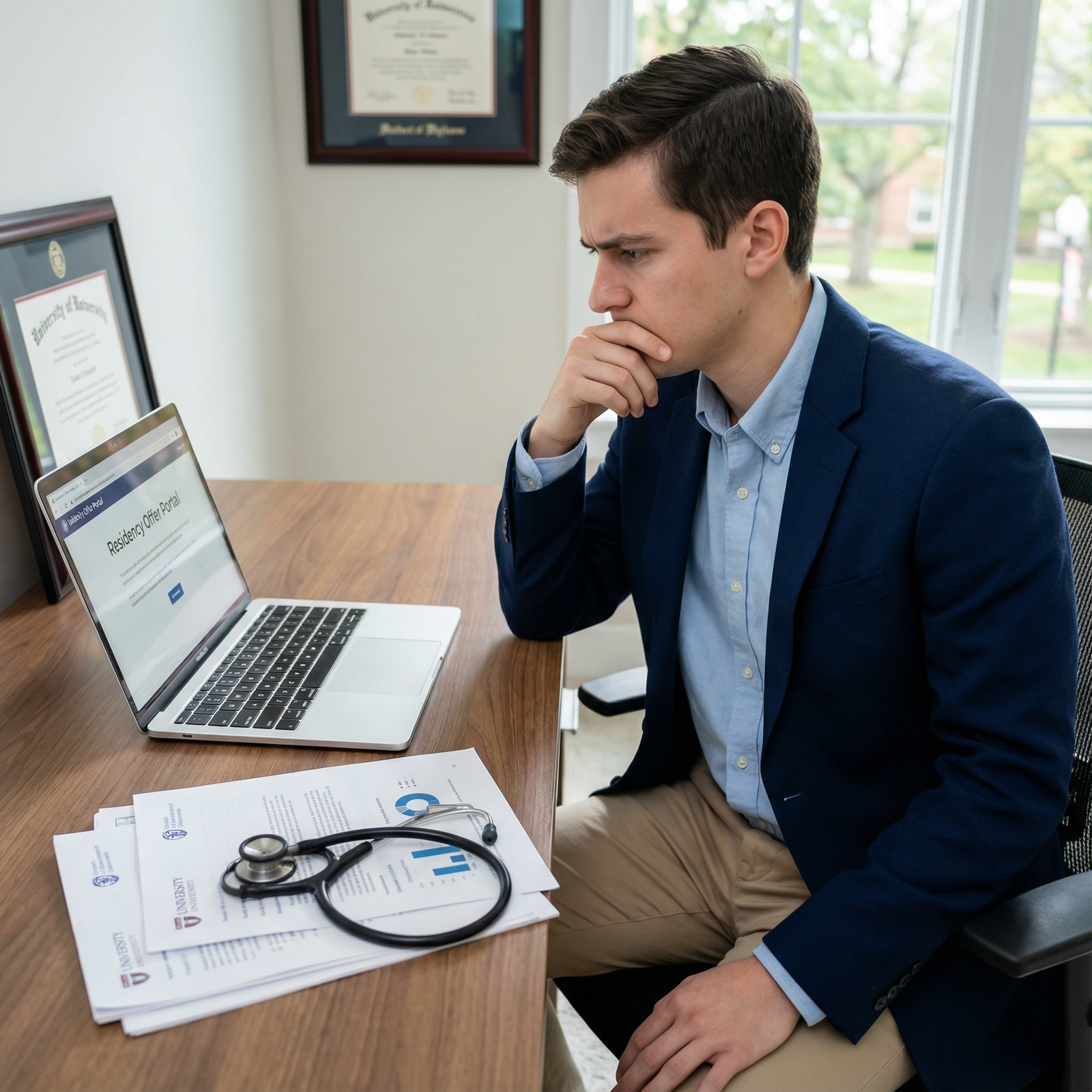 Resident reviewing SOAP residency program offers - SOAP for Mastering SOAP for Residency Match Success: Essential Insights fo