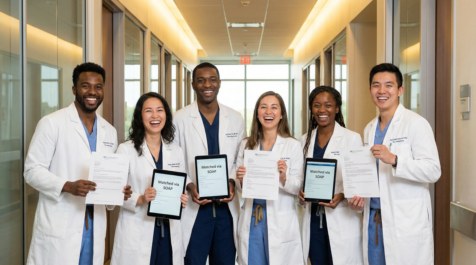 Residents celebrating successful SOAP match outcomes - SOAP for Conquer SOAP: Inspiring Success Stories of Medical Graduates