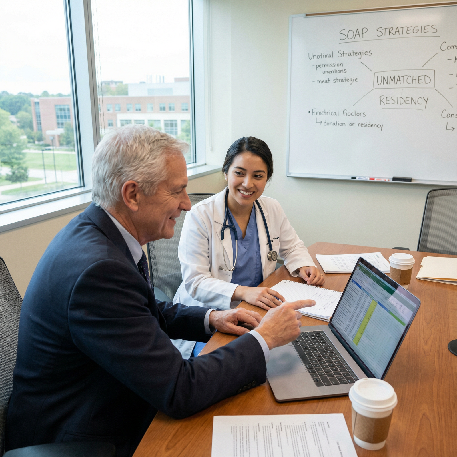 Mentor and medical student discussing SOAP application strategy - Residency for Essential SOAP Strategies for Unmatched Medic