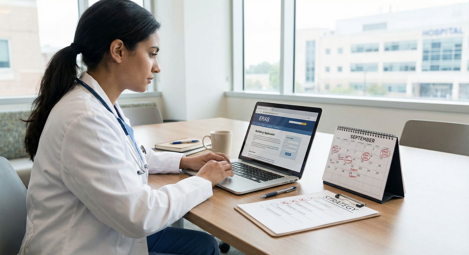 Medical student submitting ERAS residency application on laptop - ERAS for Maximize Your Success: Optimal Timing for ERAS App