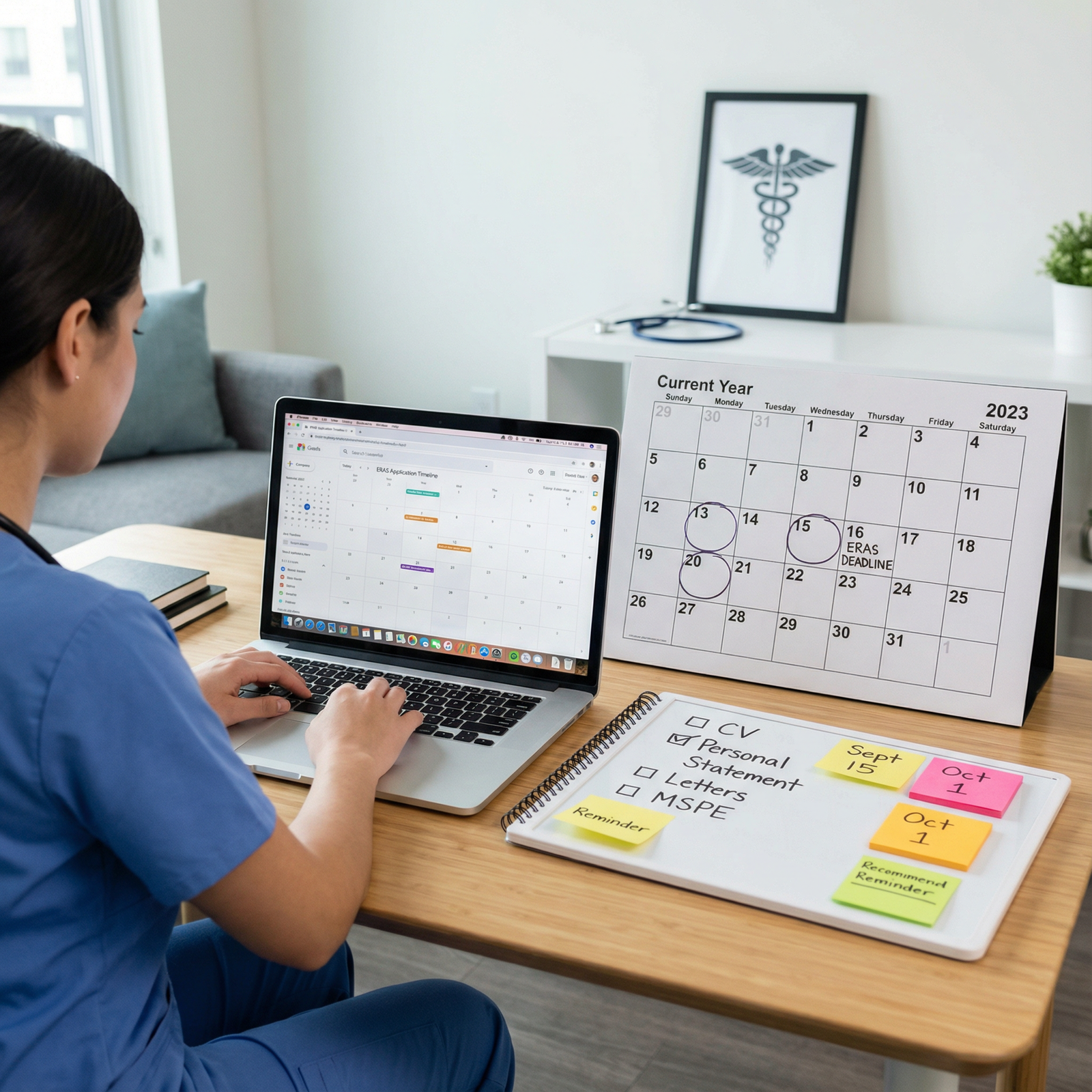 Residency applicant planning ERAS timeline with calendar - ERAS for Maximize Your Success: Optimal Timing for ERAS Applicatio