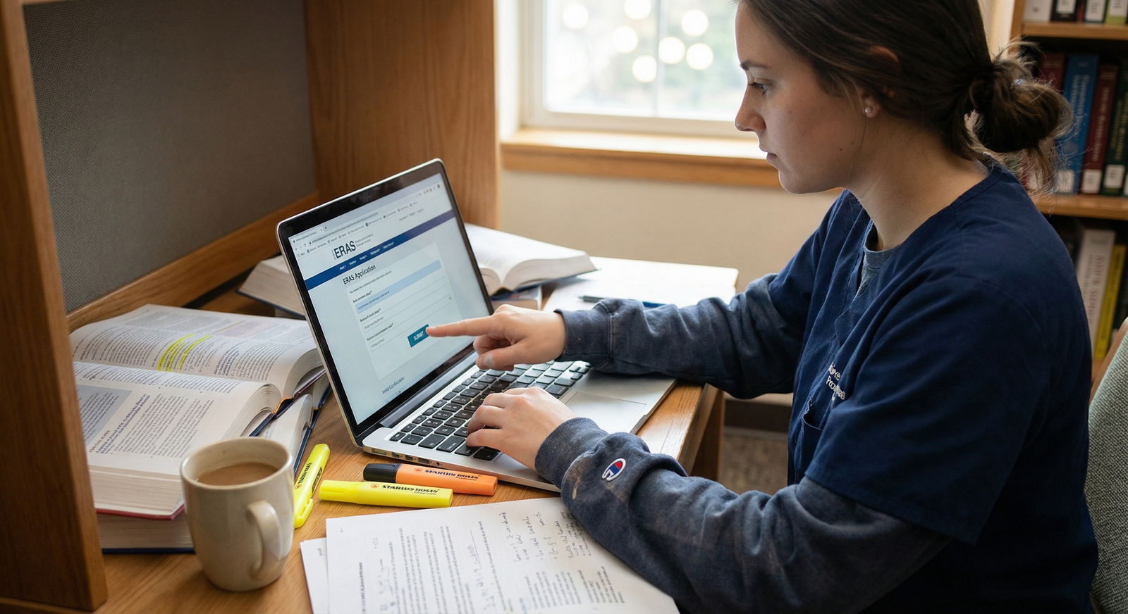 Residency applicant reviewing ERAS application before submission - ERAS for Maximize Your Success: Optimal Timing for ERAS Ap