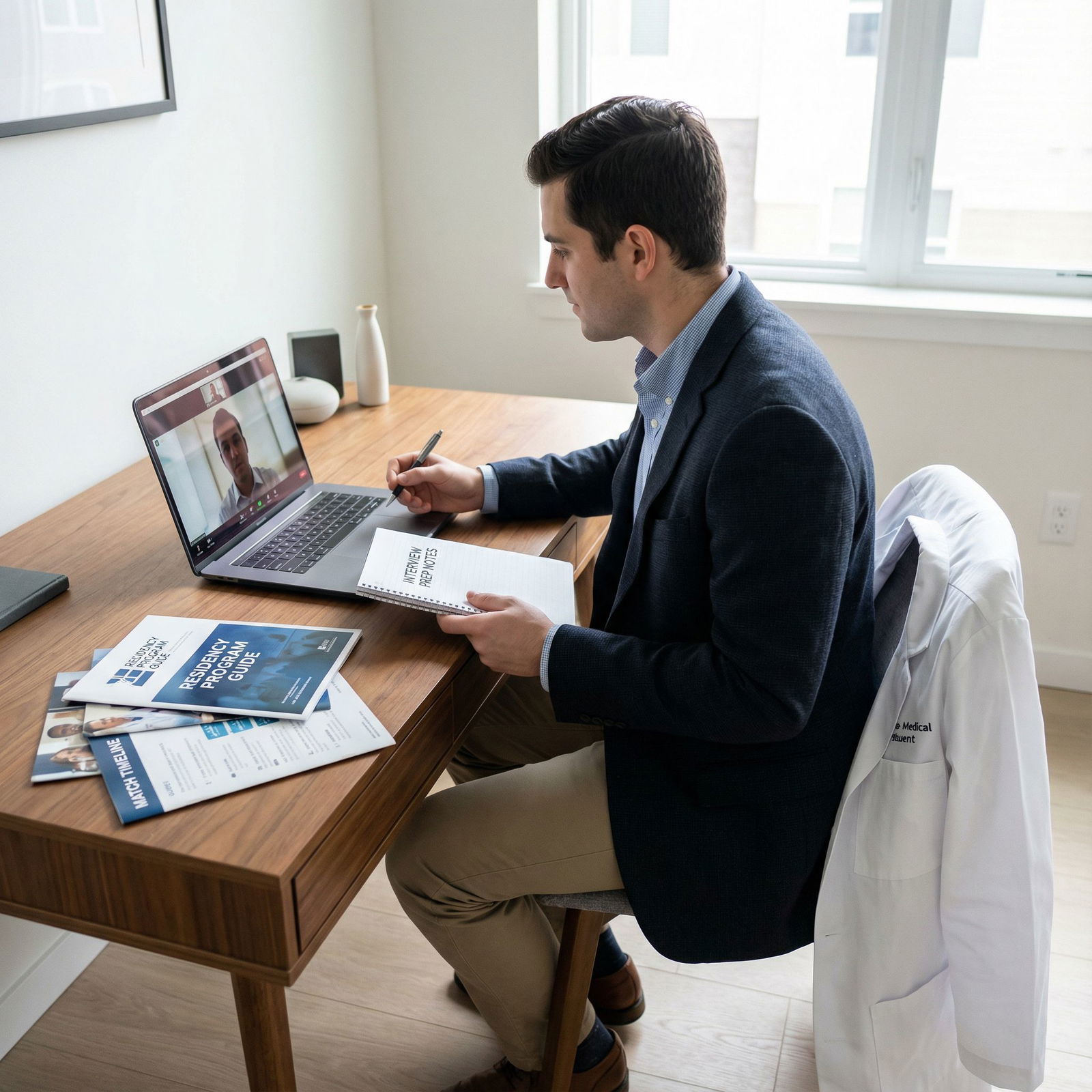 Medical student preparing for residency interviews on a laptop - ERAS Application for Maximize Your Match: An Essential ERAS