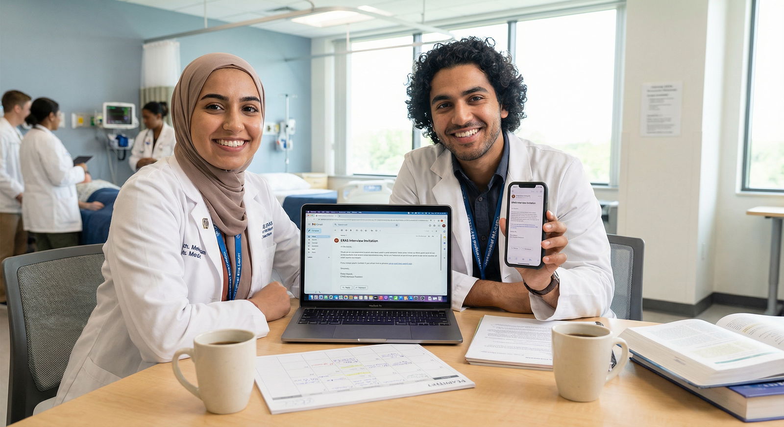 Two medical students reviewing ERAS residency interview invitations Two medical students reviewing ERAS residency interview invitations - ERAS for Maximize Your Chances: Essential Timing Tips f