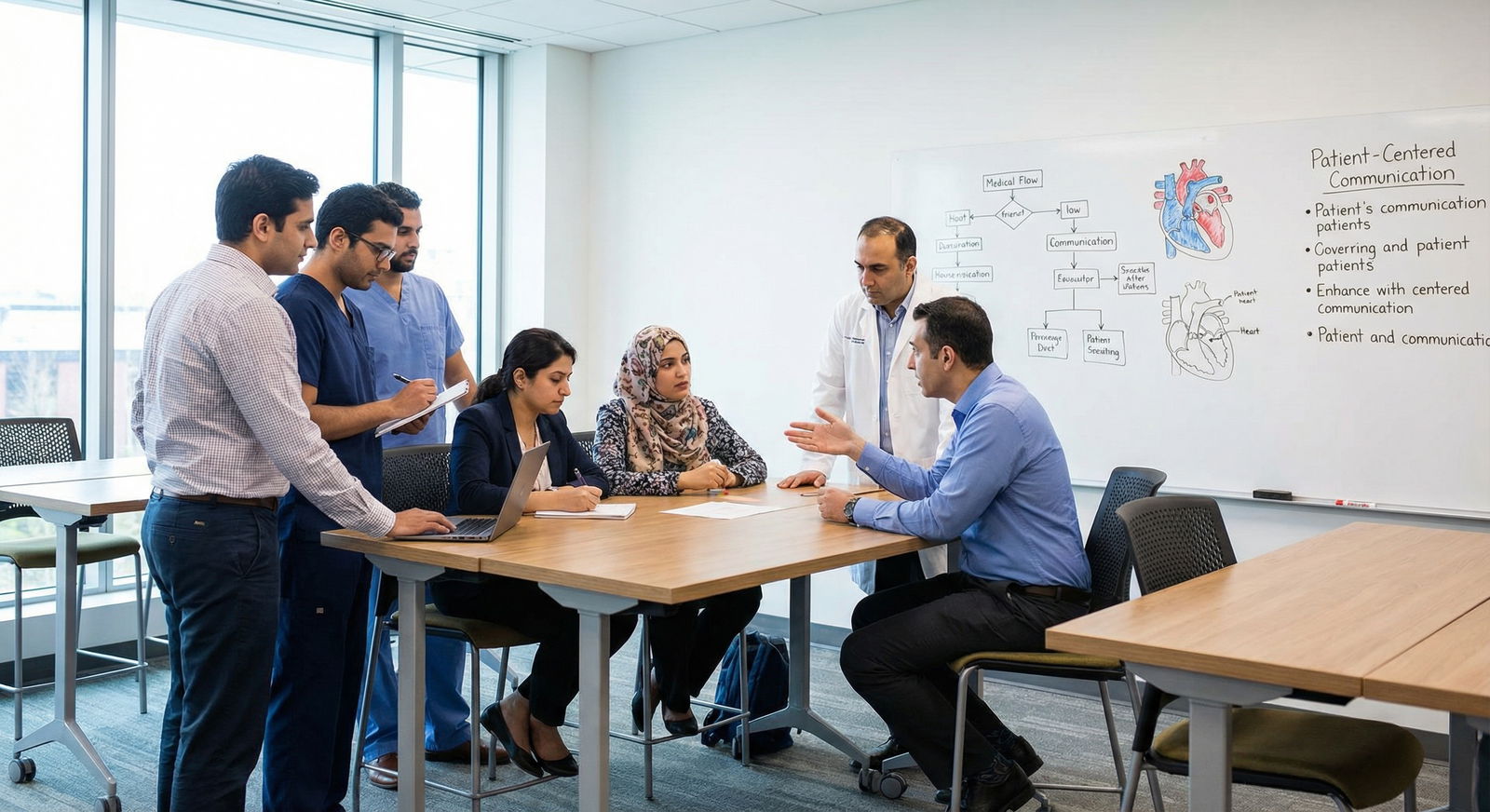 Group of international medical graduates participating in a communication workshop Group of international medical graduates participating in a communication workshop - International Medical Graduates for Mast