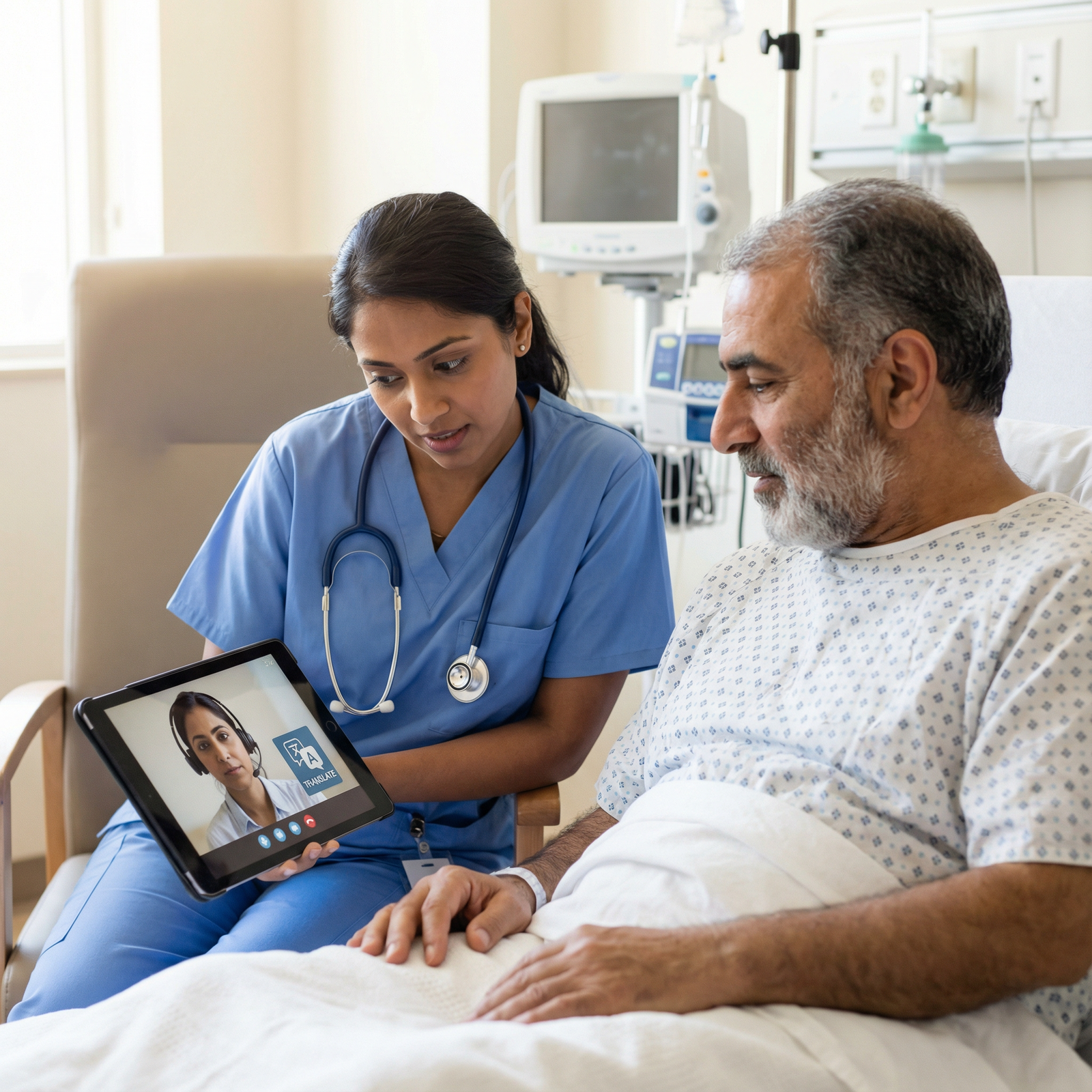 Resident physician using interpreter services during patient consultation Resident physician using interpreter services during patient consultation - Cultural Competence for Mastering Cultural Compet