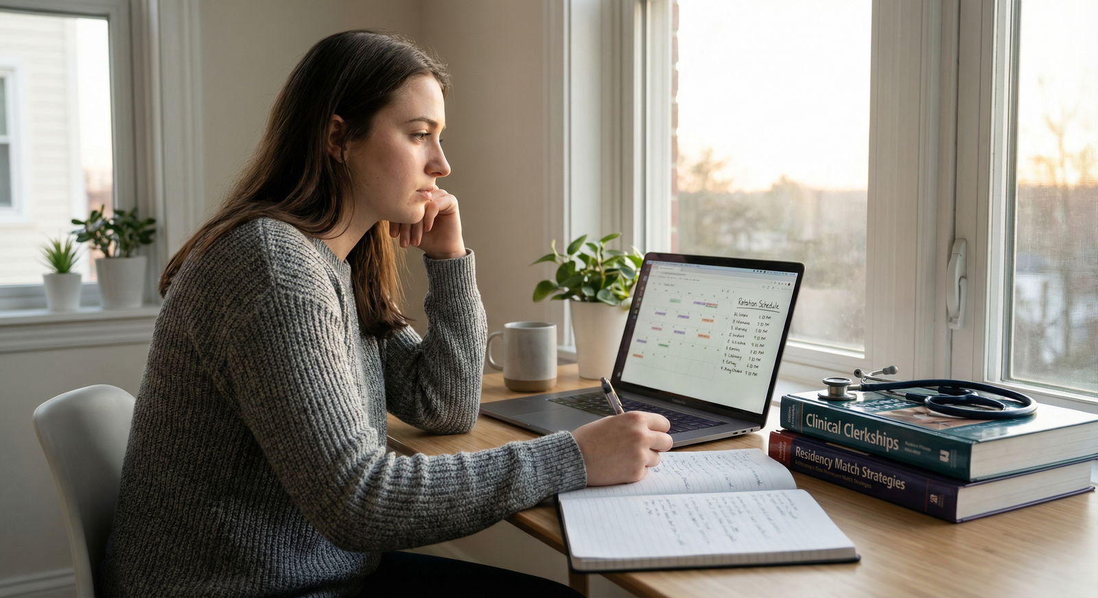 Medical student reflecting and planning future clinical rotations Medical student reflecting and planning future clinical rotations - Clinical Rotations for Essential Strategies for Selecting