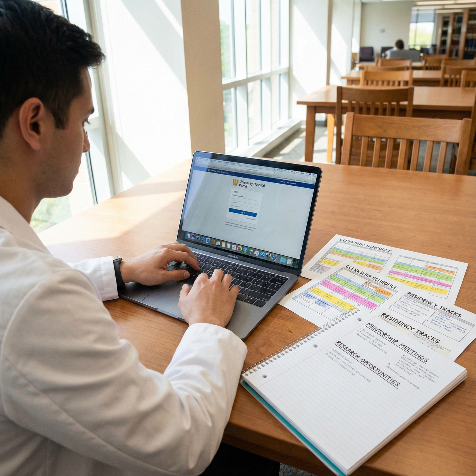 Medical student reviewing clerkship options and residency planning notes - Clerkships for Unlocking the Secrets of High-Impac