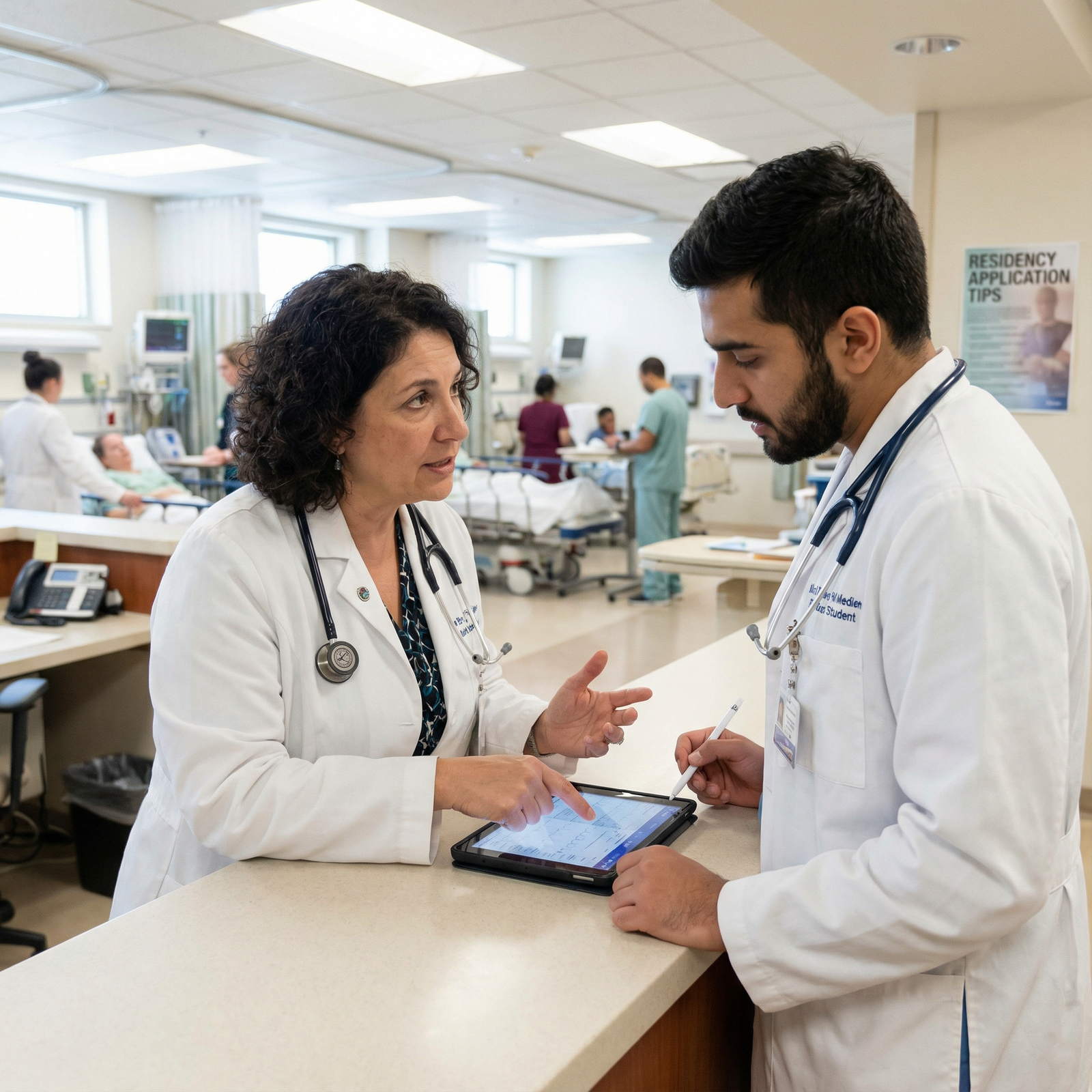 Attending physician mentoring a medical student during rounds - Residency Application for Top Mistakes to Avoid in Your Resid