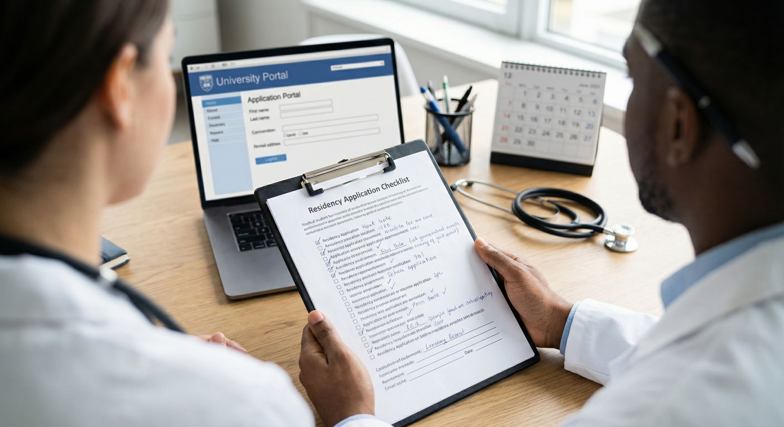 Medical student reviewing residency application checklist Medical student reviewing residency application checklist - Residency Applications for Top Residency Application Mistakes Med