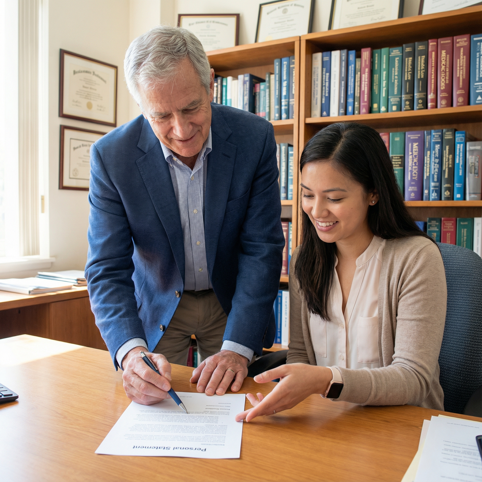 Medical mentor reviewing a residency personal statement with a student Medical mentor reviewing a residency personal statement with a student - Residency Applications for Essential Tips to Avoid C