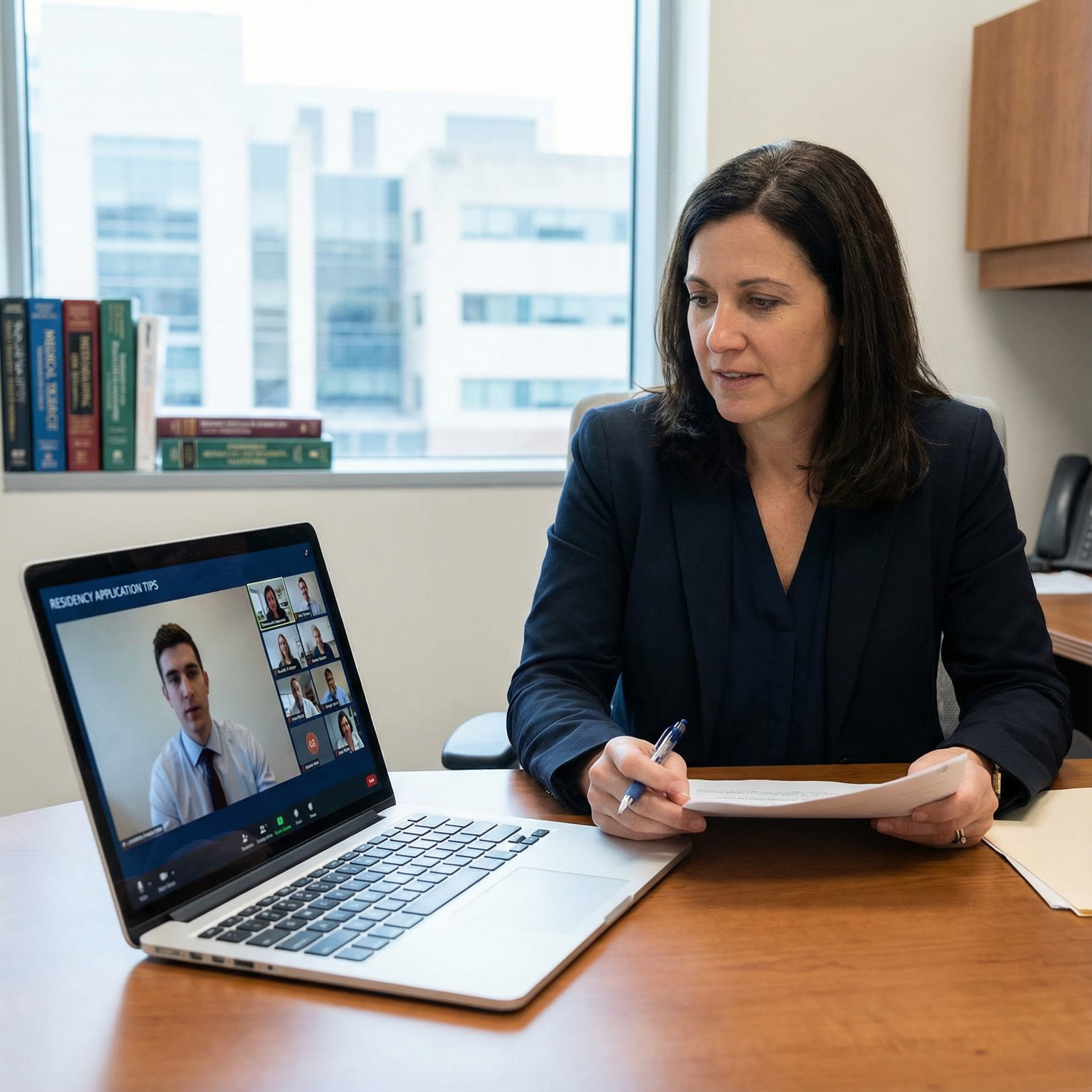 Resident physician conducting a virtual residency interview Resident physician conducting a virtual residency interview - Residency Applications for Essential Tips to Avoid Common Resid