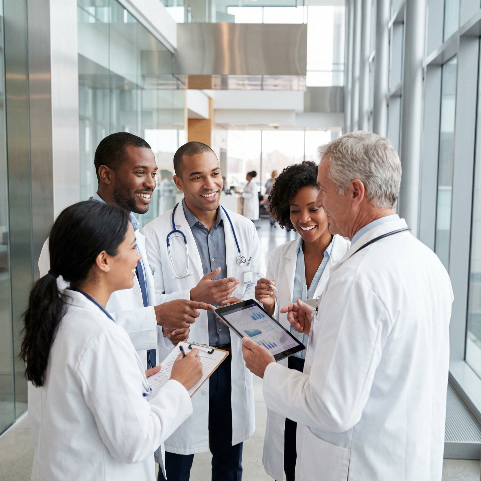 Residents collaborating on rounds in a teaching hospital - Medical Residency for Winning Strategies for Matching into Competi