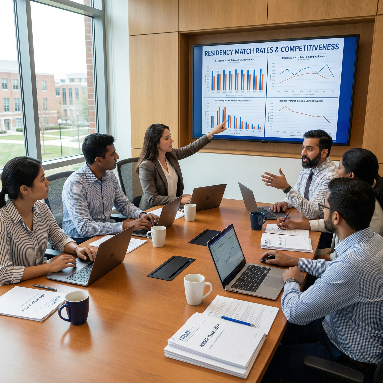 Residents reviewing residency match statistics and specialty options - medical career for Navigating Specialty Competitivenes