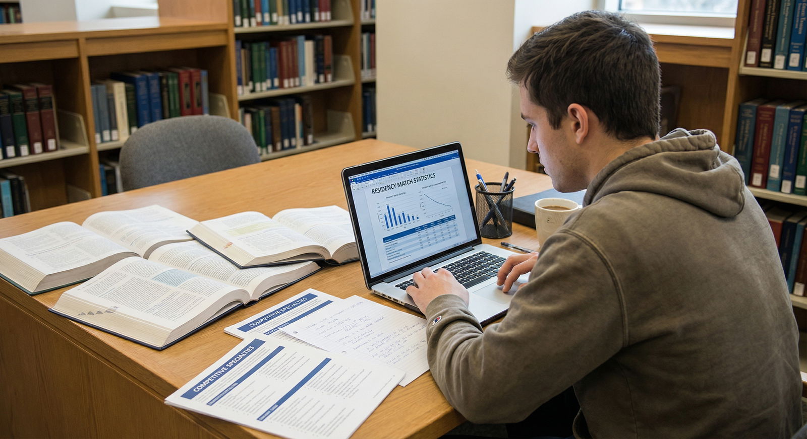 Medical student studying residency match data and specialty guides - Medical Residency for Mastering the Match Process: Insig