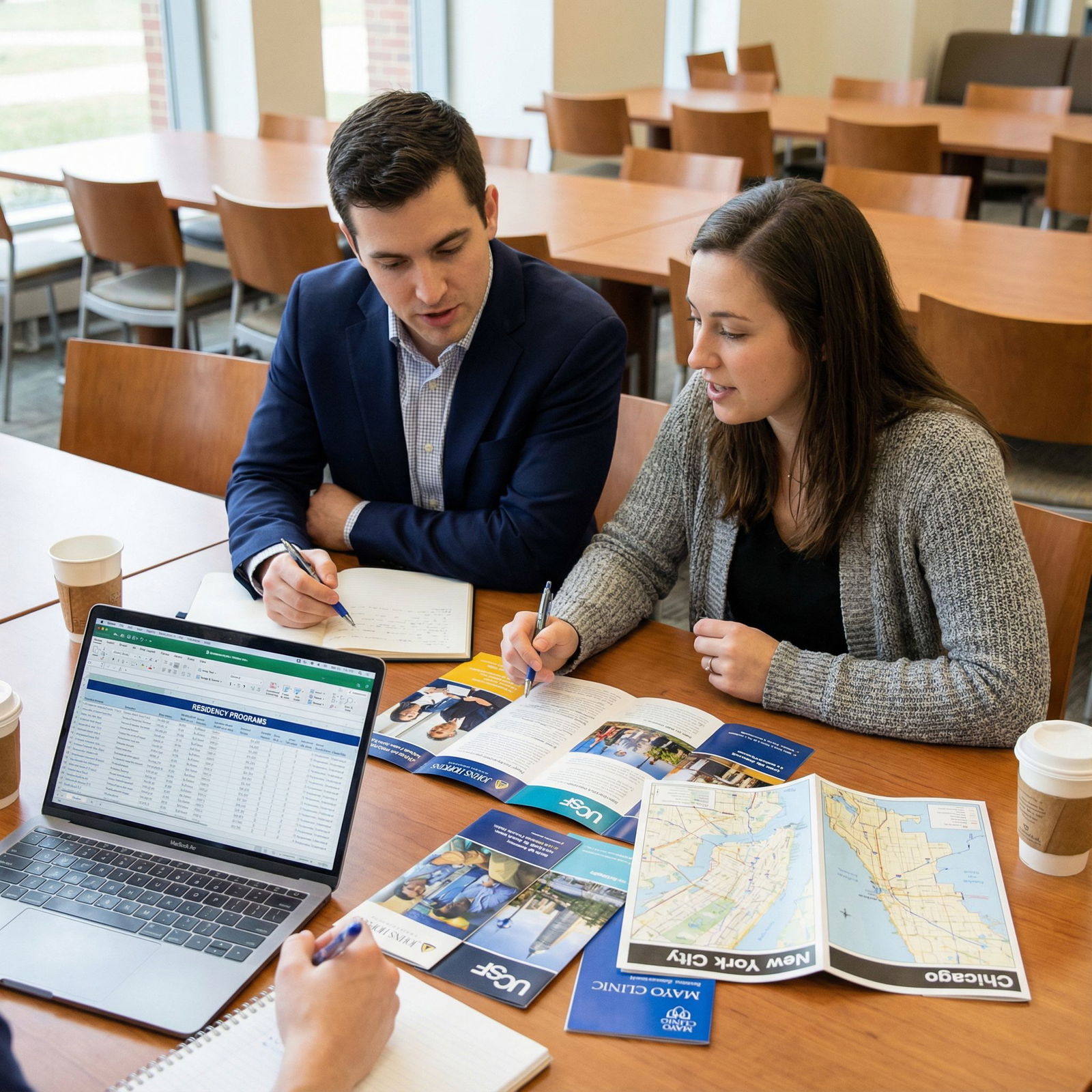 Medical couple analyzing residency program options on a laptop - Couples Match for Top 5 Couples Match Strategies to Ace Your
