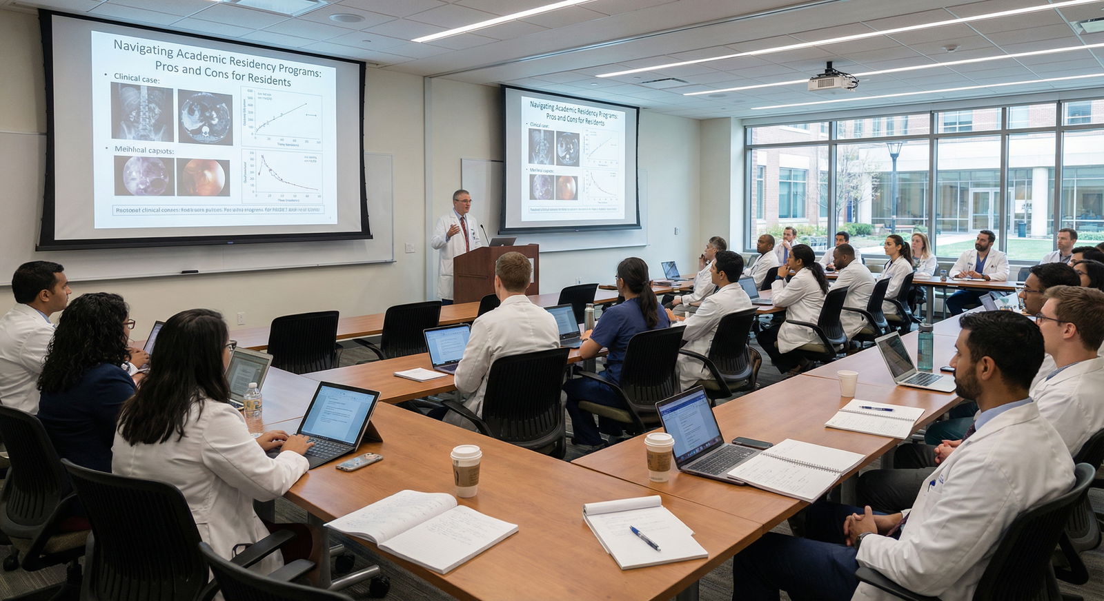 Residents participating in a structured academic teaching conference - Academic Programs for Navigating Academic Residency Pr