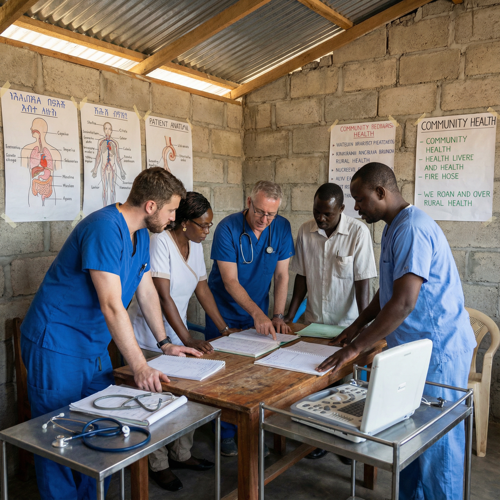 Medical volunteers working with local healthcare team in a rural clinic Medical volunteers working with local healthcare team in a rural clinic - Volunteer Abroad for Enhance Your Residency Applica