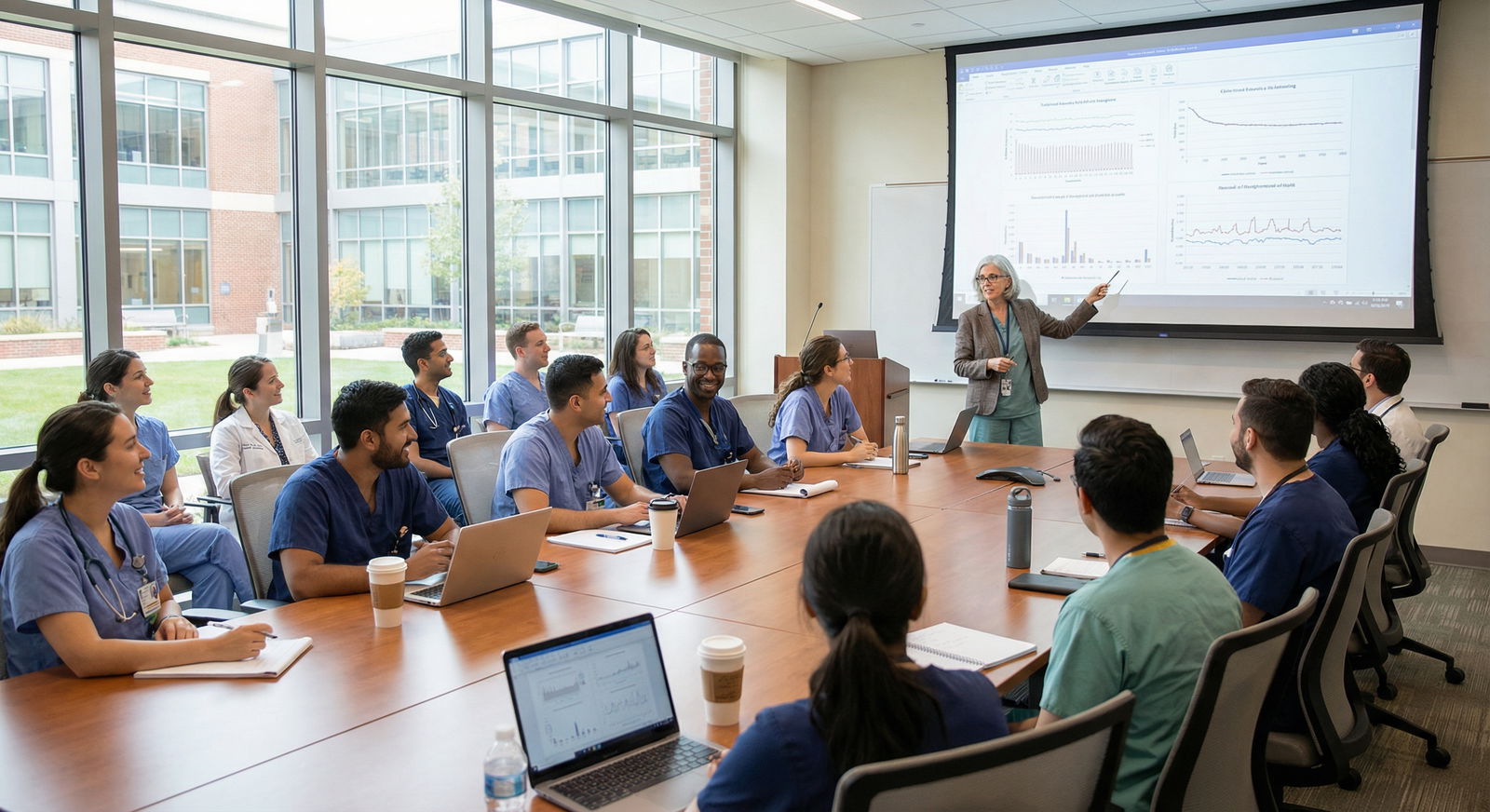 Teaching hospital conference with residents and faculty discussing cases - Residency Selection for The Crucial Role of Facult