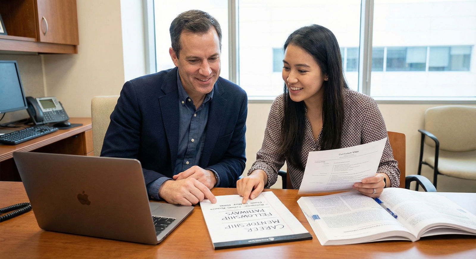 Resident physician reviewing career options with a mentor - Residency Programs for Top Insights to Choose a Standout Residenc