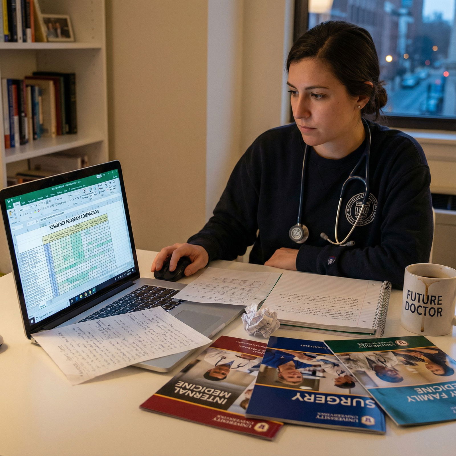 Medical student evaluating residency programs on a laptop - Residency Programs for Mastering Residency Program Selection: Key
