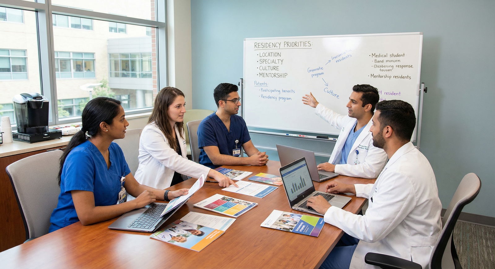 Medical residents discussing program selection and career goals - Residency Programs for Mastering Residency Choices: Your Pa