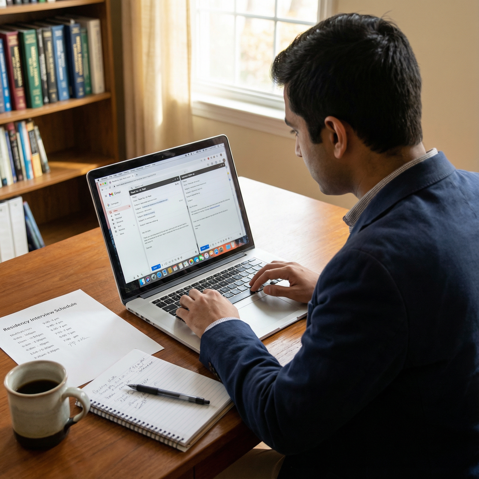 Medical student reviewing thank-you email drafts on laptop - Thank-You Emails for Mastering Thank-You Emails: Essential Tips