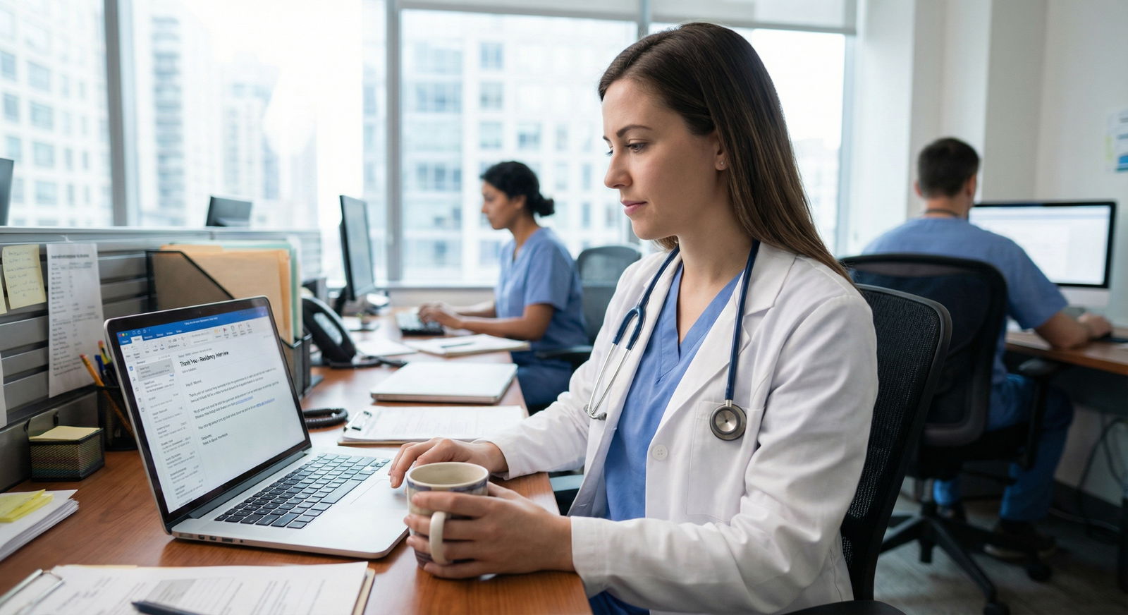 Resident reading a professional thank-you email from an applicant Resident reading a professional thank-you email from an applicant - Thank-You Notes for Mastering Thank-You Notes: Essential