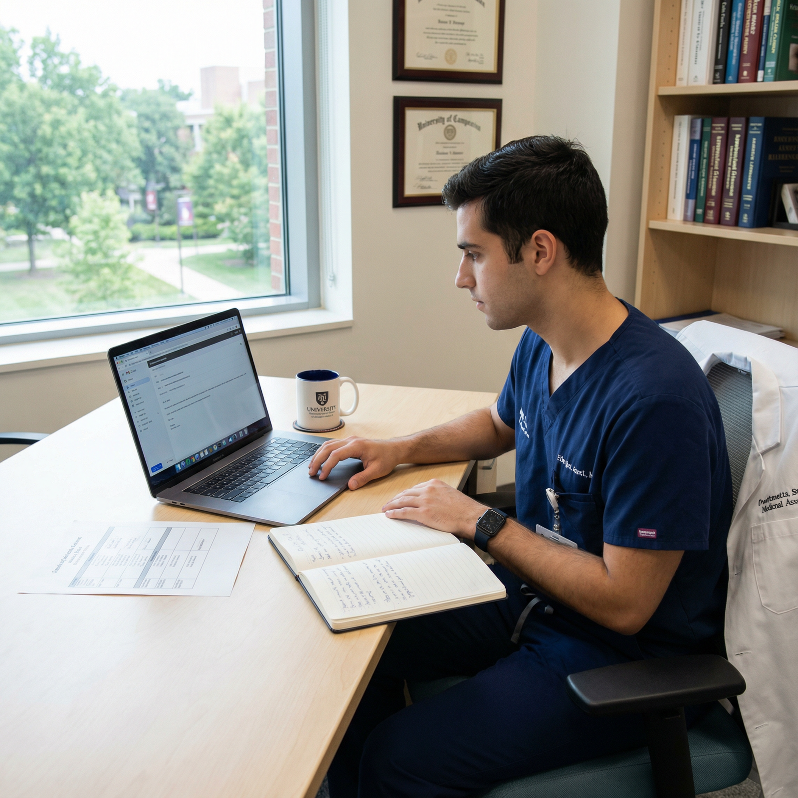 Resident preparing follow-up communication after interview - Residency Interviews for Mastering Thank-You Notes: A Key to Suc