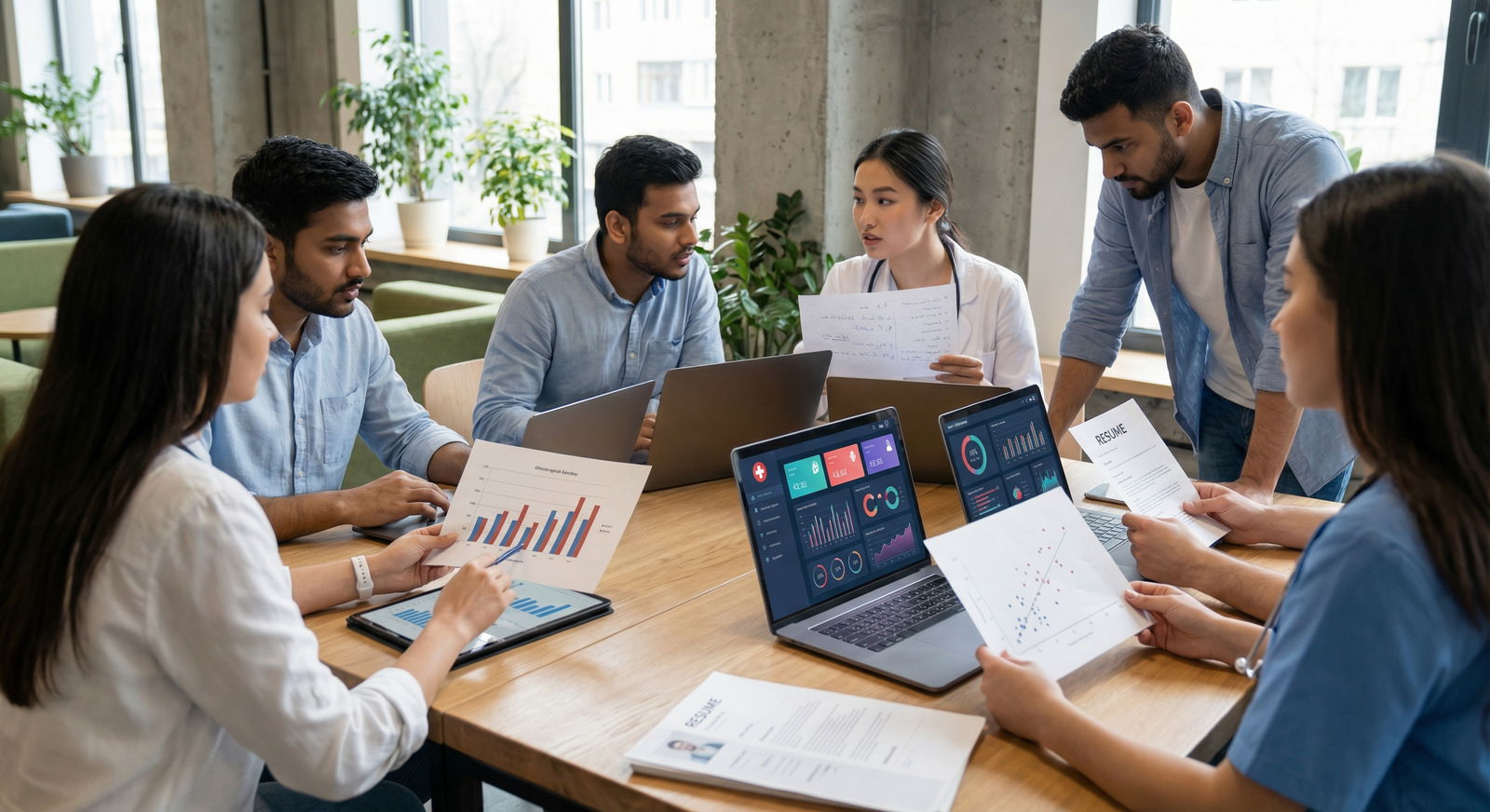 Medical students analyzing metrics from research and clinical projects - Residency Applications for Mastering CV Writing: Qua