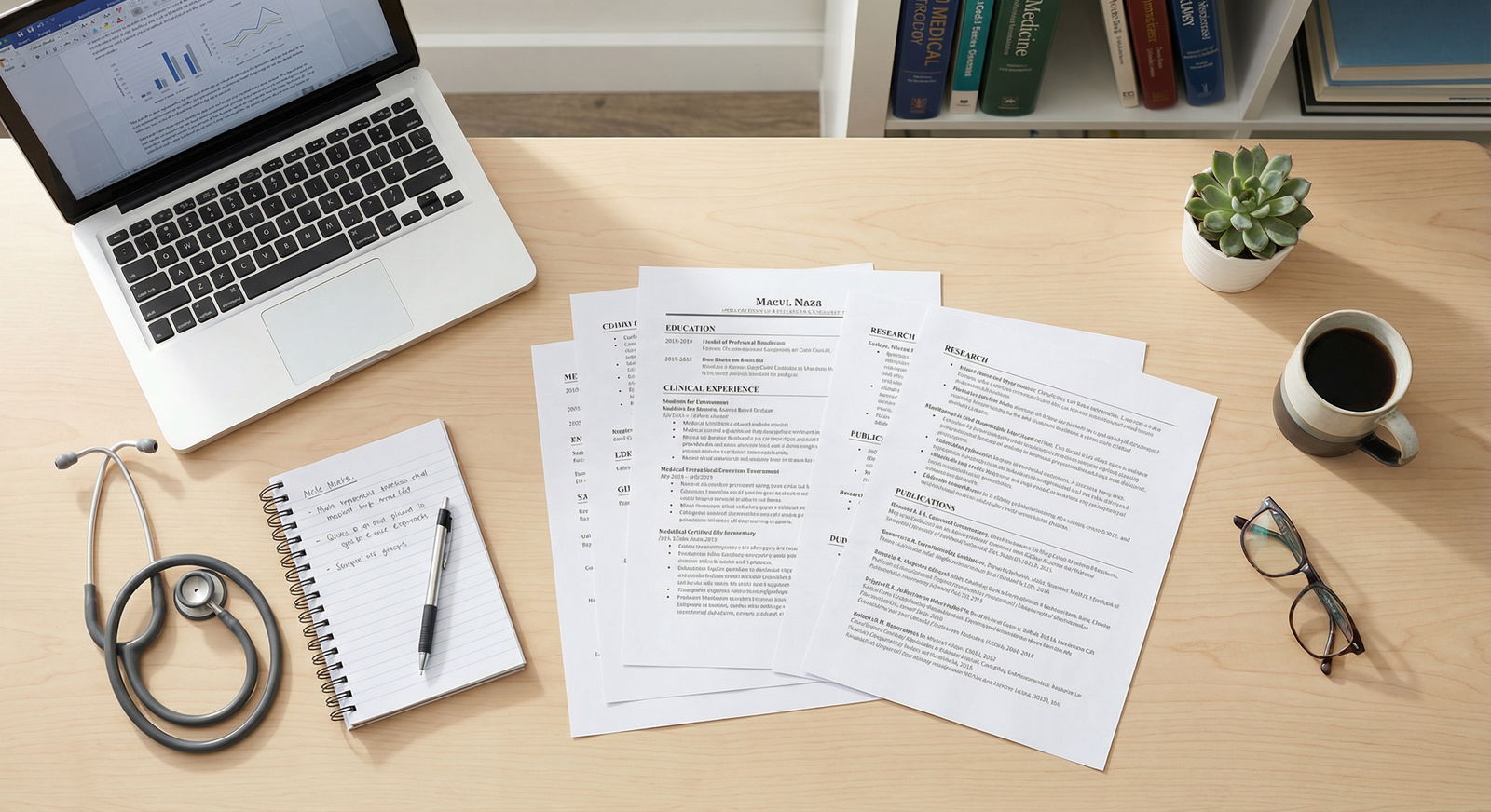 Residency CV sections and organization on desk - Residency CV for Crafting the Perfect Residency CV: Essential Tips for Medic