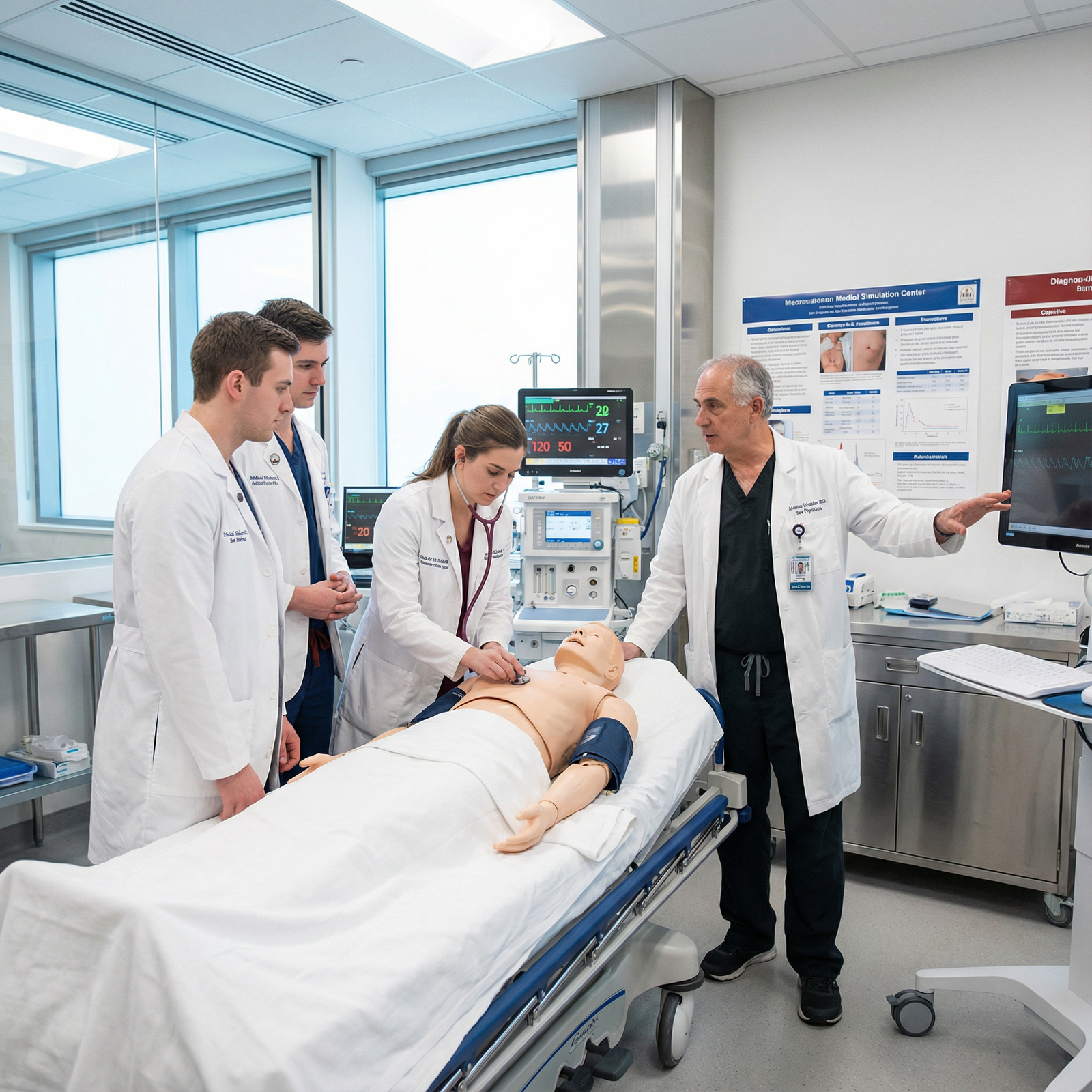 Medical students practicing clinical skills in simulation lab - Residency Application for Top Skills to Showcase in Your Resi