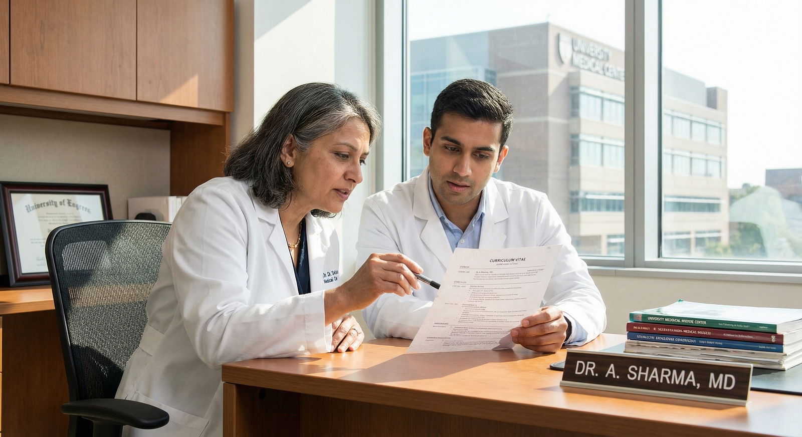 Medical student reviewing CV with mentor - Residency Applications for Elevate Your Residency Applications: Transform Your Med
