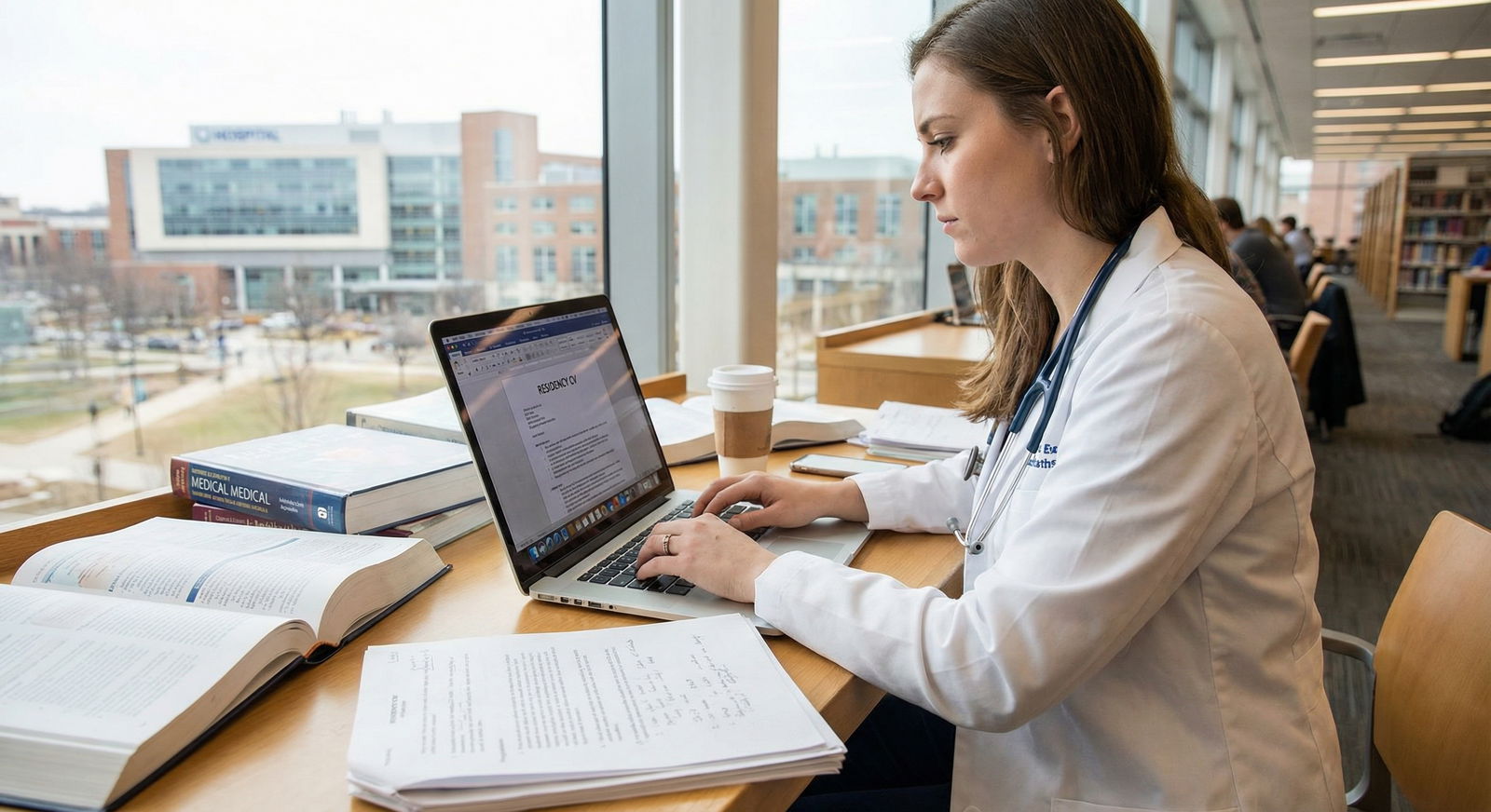 Medical student refining residency CV on laptop - Residency Application for Crafting an Impactful Residency CV: Key Elements