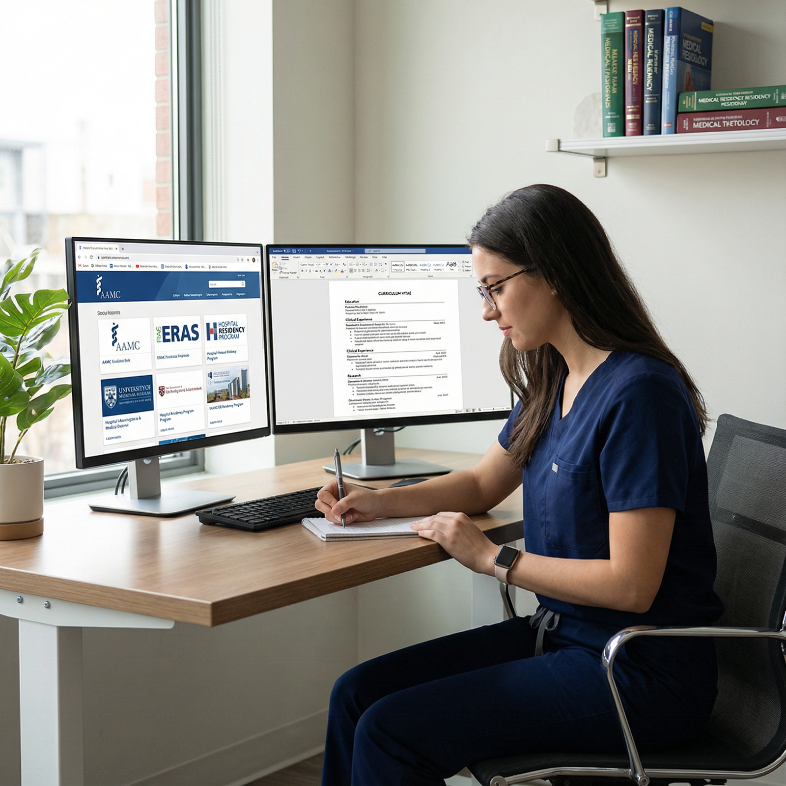 Medical student comparing residency program websites to tailor CV - Residency Application for Mastering Your Residency CV: Ke