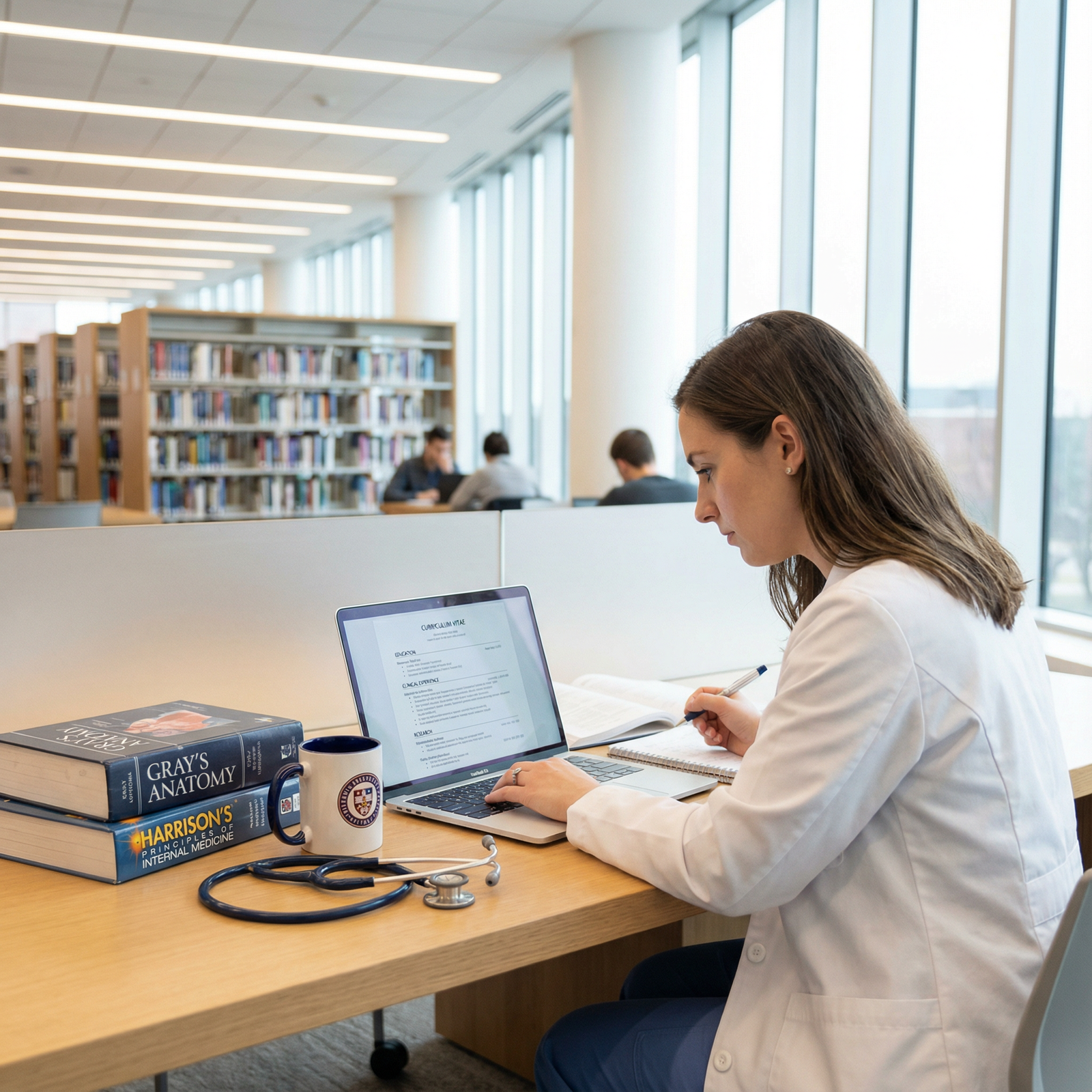 Medical student refining residency CV on laptop - CV Writing for Essential CV Writing Tips for Medical Students: Elevate Your