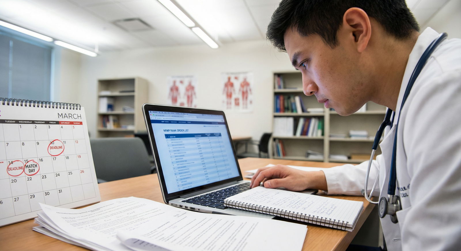 Medical student reviewing NRMP rank order lists - NRMP for Essential NRMP Match Rules Every Medical Resident Must Know