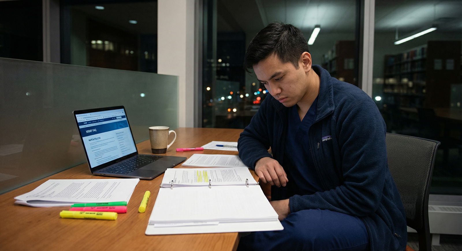Medical student reviewing NRMP FAQs and policy documents - NRMP for Mastering NRMP Match Policies: Essential Guide for Medica