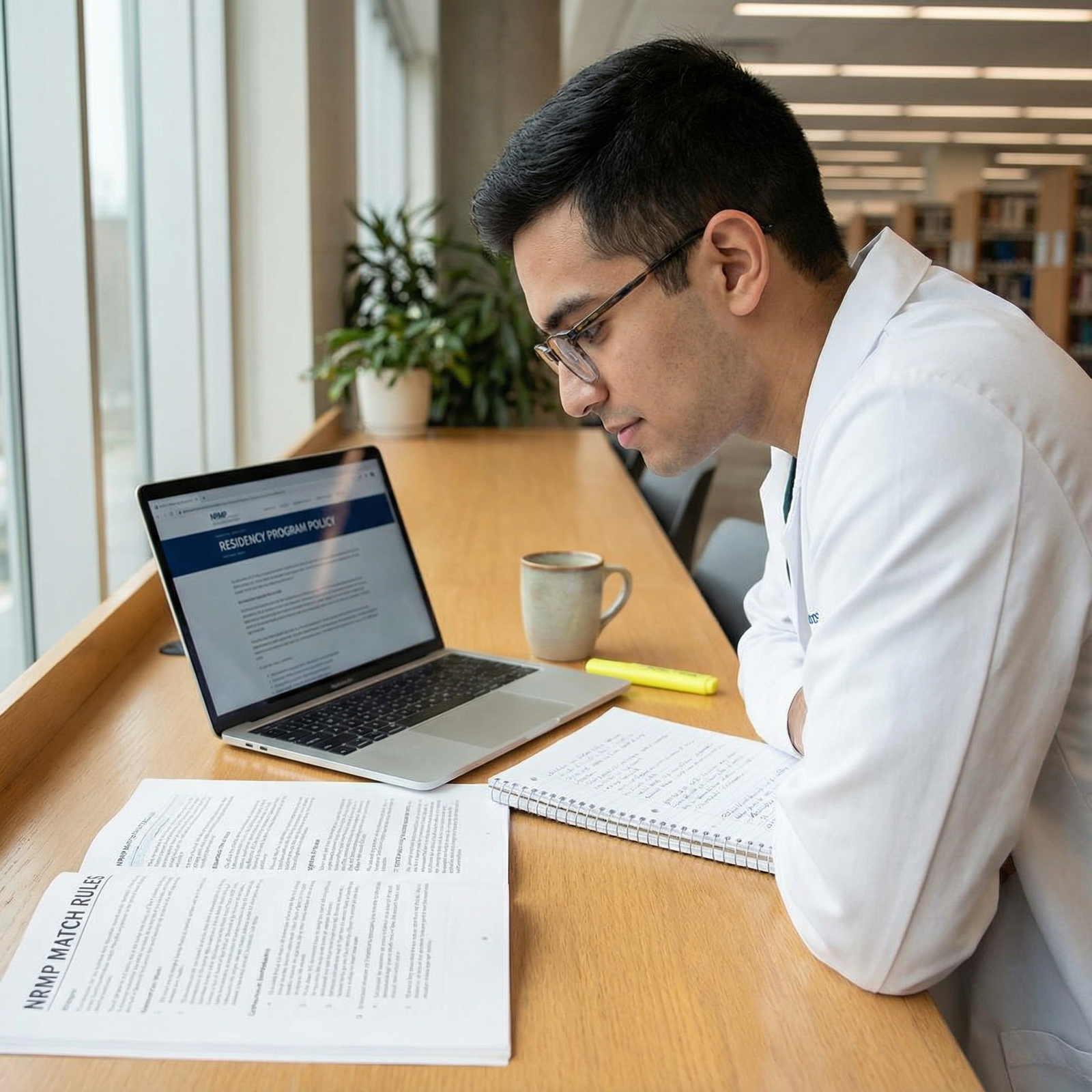 Residency applicant reviewing NRMP and program policies - NRMP Match for Essential Strategies to Avoid NRMP Match Violations