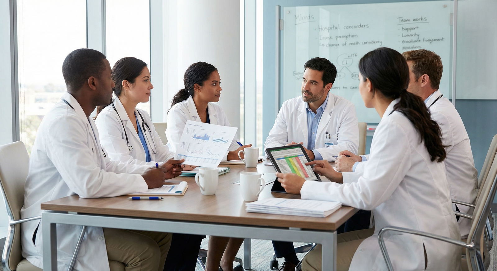 Resident physicians discussing different medical specialties - medical education for Mastering Residency Match: Smart Strateg