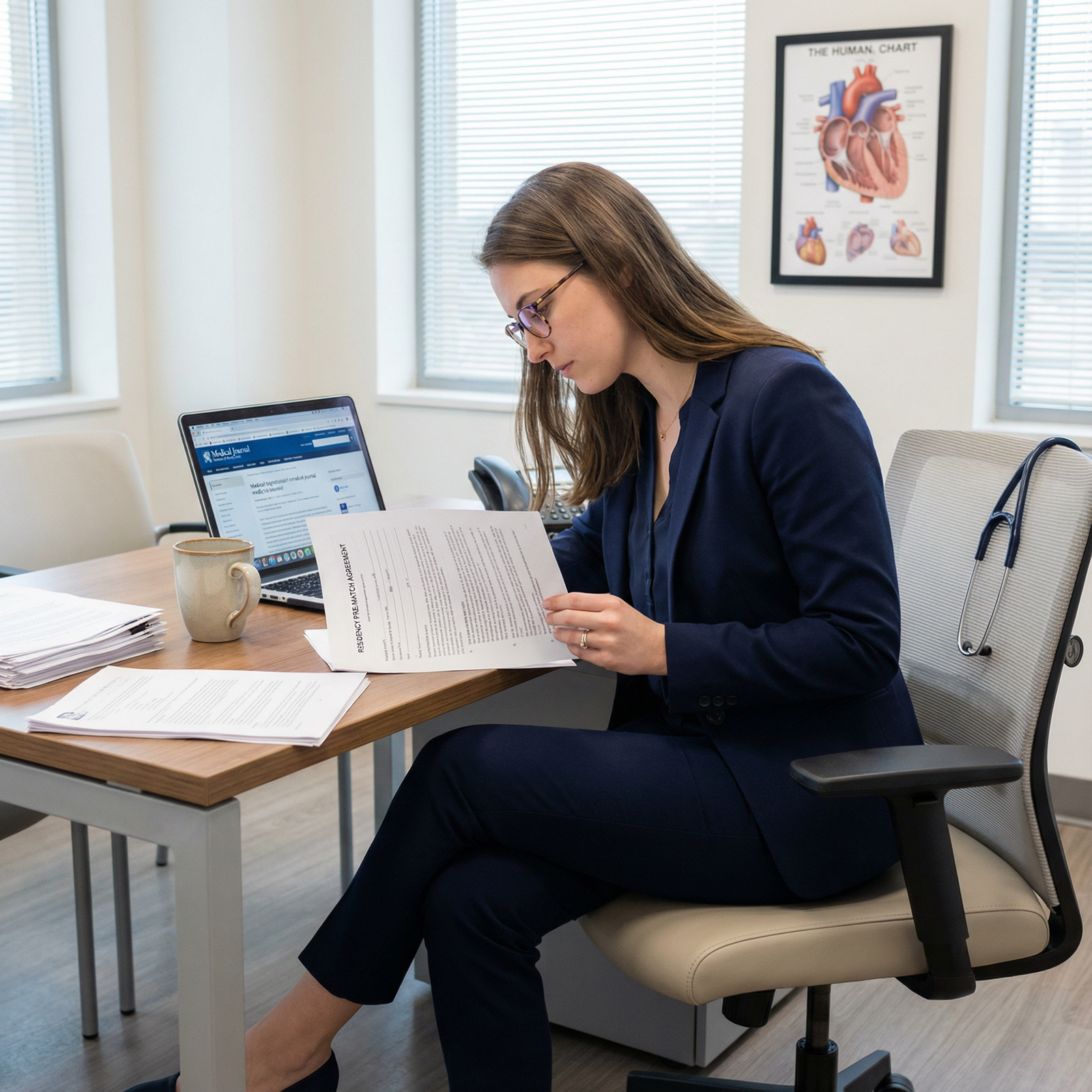 Resident physician reviewing pre-match contract terms - Residency Programs for Essential Insights into Pre-Match Contracts fo