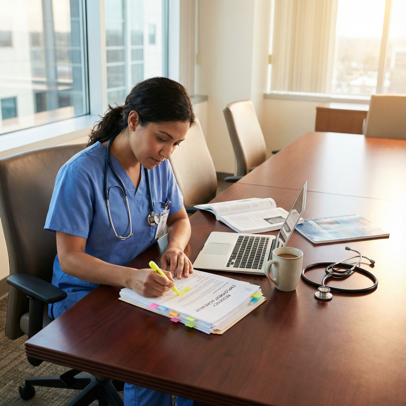 Resident reviewing contract highlights and asking questions - Residency Programs for Essential Insights into Pre-Match Contra